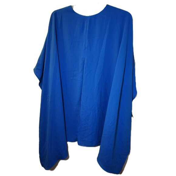 Prabal Gurung Blue Asymmetrical Button Down Blouse Size 8 Draped Sleeve Designer - Picture 15 of 15
